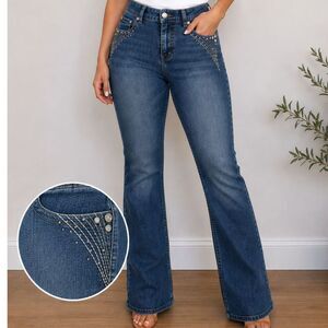 Style & Co Y2K Embellished Bootcut Jeans Womens 18 Stretch Denim